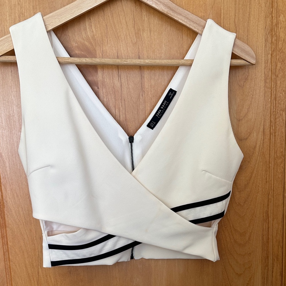 Zara Elegant Cream Wrap Top